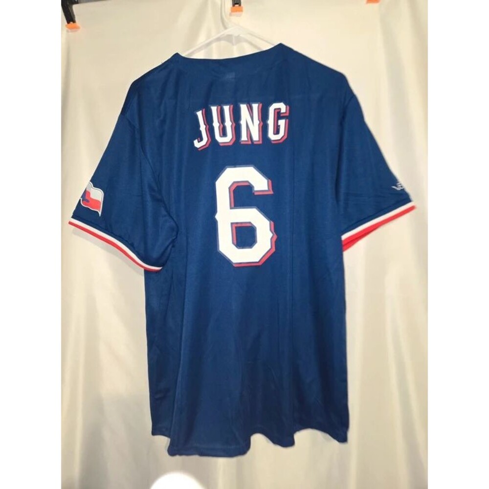TX Rangers Jung #6 2023 World Series Men's XL Stadium Promo Jersey (LOC-97)